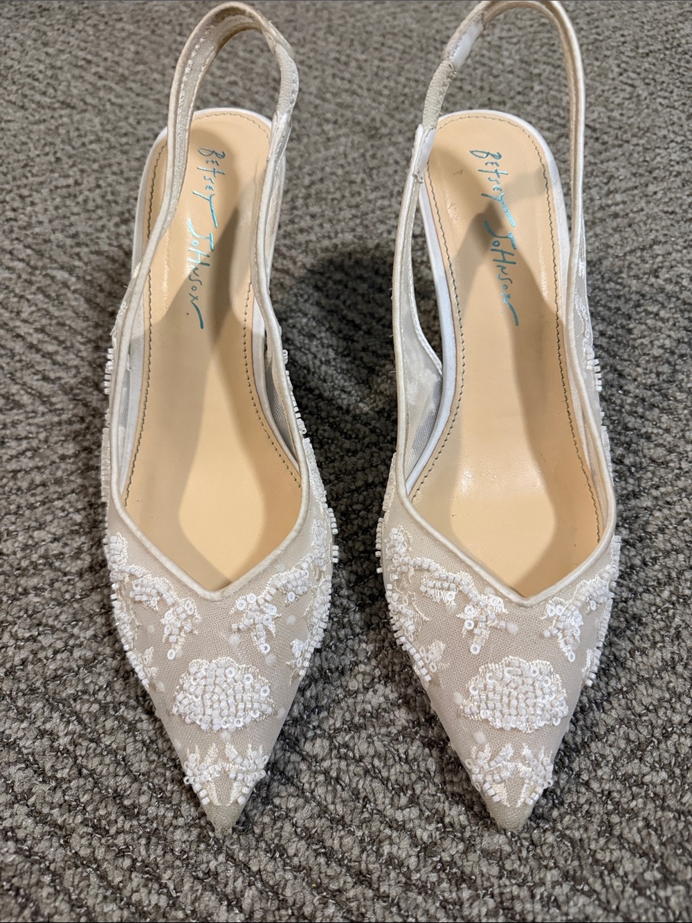 Betsey Johnson Women's Nikki Embroidered Slingback Evening Pumps